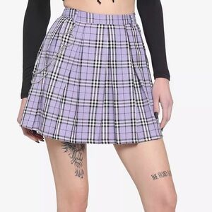 Hot Topic Purple Lavender Pleated Skirt School Girl Academia Punk Goth SZ XS